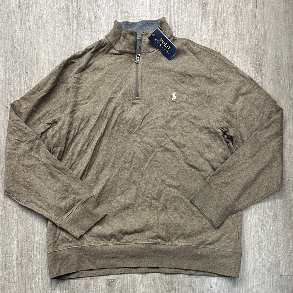 Polo by Ralph Lauren Men's Tan Zip-Up Sweater